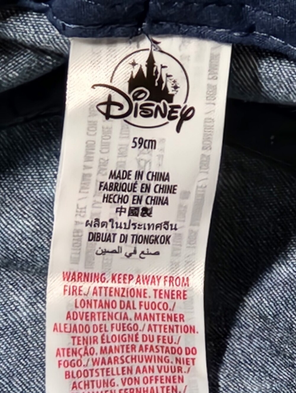 Disney Parks Mickey Mouse Americana Denim Bucket Hat USA Stars Flag Adult Large - Picture 5 of 6